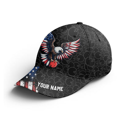 Personalized Bowling 3D Cap, Custom Bowling Hat for Men Women, Bowling Pin & Ball Cap with Name CHT01-4