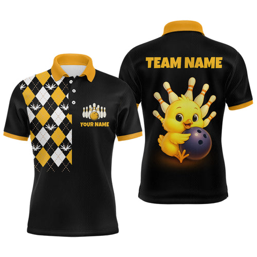 Chick Bowling Shirt Funny Chicken Bowling Team Jersey for Men Polo & Quarter-Zip Bowling League QZT705