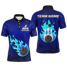 Load image into Gallery viewer, Flame Bowling Shirt for Men Custom Bowling Polo Jersey Bowling Team Shirt Bowlers Jersey QZT235