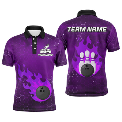 Flame Bowling Shirt for Men Custom Bowling Polo Jersey Bowling Team Shirt Bowlers Jersey QZT235