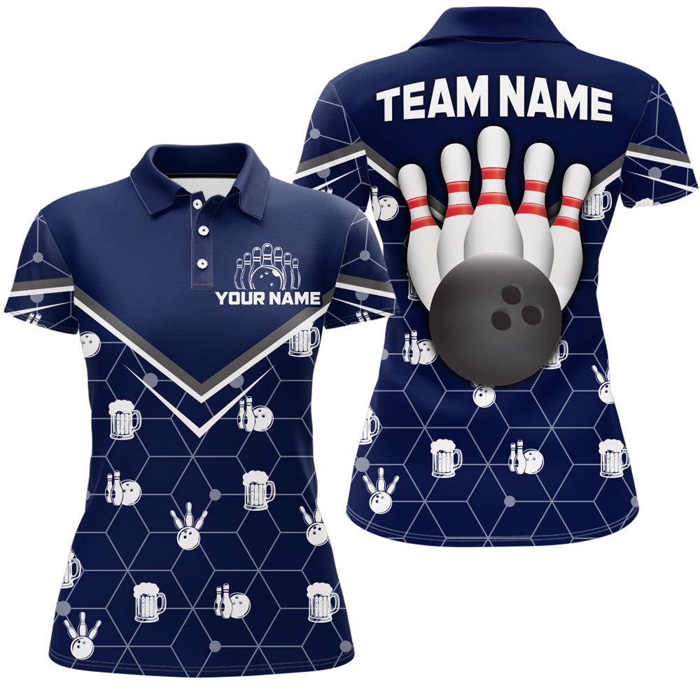 Personalized Camo Polo Shirt Bowling Shirt for Women Custom Bowling Jersey Bowling Team League QZT253
