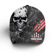 Load image into Gallery viewer, Personalized Bowling 3D Cap, Custom Bowling Hat for Men Women, Bowling Pin &amp; Ball Cap with Name CHT01-8