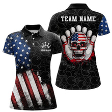 Load image into Gallery viewer, Skull Bowling Shirt for Women Custom Bowling Jersey Bowling Polo Shirt Bowling Team League QZT293