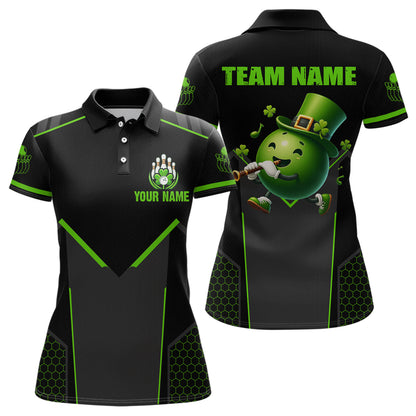 Personalized St Patrick Day Bowling Shirt Polo Green Bowling Jersey Team League QZT621