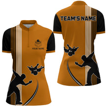 Load image into Gallery viewer, Personalized Women 1/4 Zip Shirt Camo Bowling Silhoutte Shirts Bowling Team League QZT427