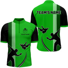 Load image into Gallery viewer, Personalized Men 1/4 Zip Shirt Bowling Silhoutte Shirts Bowling Team League QZT427