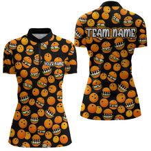 Load image into Gallery viewer, Funny Orange Hamburger Bowling Shirt  for Women Food Bowling Team League Polo &amp; 1/4 Zip Bowling Jersey QZT724
