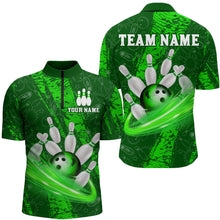 Load image into Gallery viewer, Custom Men 3D Bowling Shirts Bowling Team Jersey 1/4 Zip Bowlers Gifts Multicolor QZT473