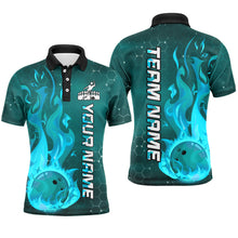 Load image into Gallery viewer, Custom Flame Bowling Shirts Bowling Jersey for Men Polo Bowling Uniform QZT447