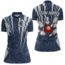 Load image into Gallery viewer, Custom Bowling Shirts Camo Bowling Jersey 1/4 Zip Shirt for Women QZT415