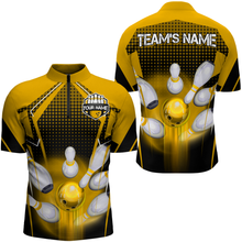 Load image into Gallery viewer, Personalized Bowling Shirts for Men 1/4 Zip 3D Bowling Team League Bowling Gifts QZT423