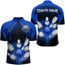 Load image into Gallery viewer, Personalized Bowling Shirts for Men 1/4 Zip 3D Bowling Team League Bowling Gifts QZT423