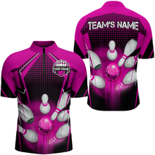 Load image into Gallery viewer, Personalized Bowling Shirts for Men 1/4 Zip 3D Bowling Team League Bowling Gifts QZT423