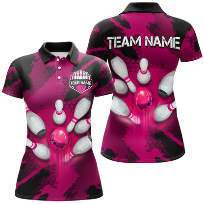 Camo 3D Bowling Shirts Women Custom Bowling Team Jersey Polo Multicolor QZT468