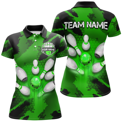 Camo 3D Bowling Shirts Women Custom Bowling Team Jersey Polo Multicolor QZT468