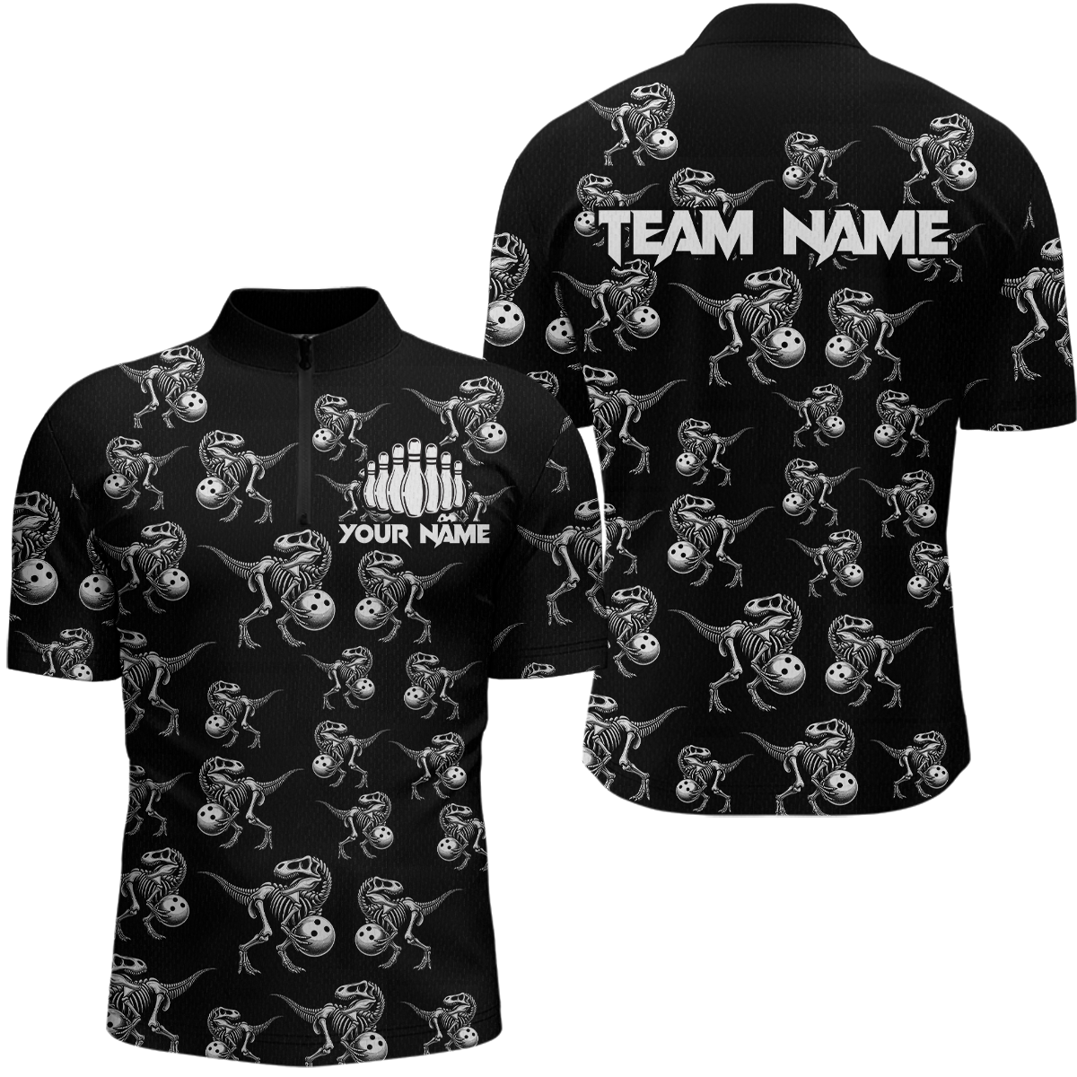 Custom Sauropod Bowling Shirt for Men And Women Quarter-Zip Bowling League Bowling Outfit QZT633