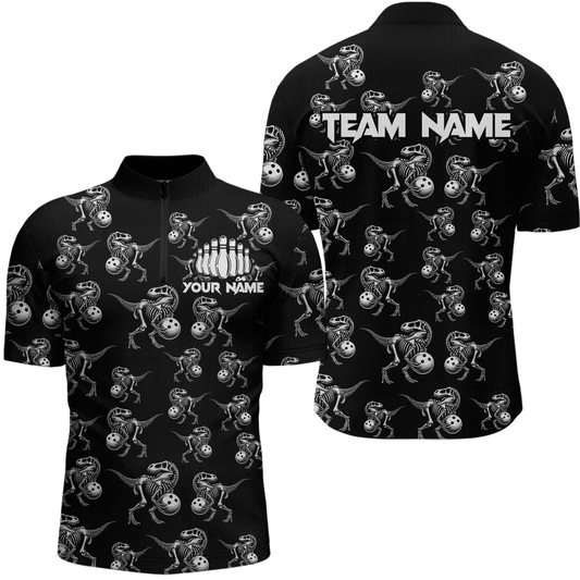 Custom Sauropod Bowling Shirt for Men And Women Quarter-Zip Bowling League Bowling Outfit QZT633