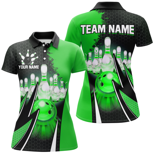 Personalized Bowling Shirts for Women Bowling Team Jersey Polo Bowling Shirt QZT440