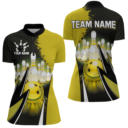 Personalized Bowling Shirts for Women 1/4 Zip Bowling Team Jersey QZT440