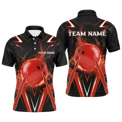 Personalized Bowling Team Shirts for Men Polo Short Sleeves Bowling Multicolor QZT455