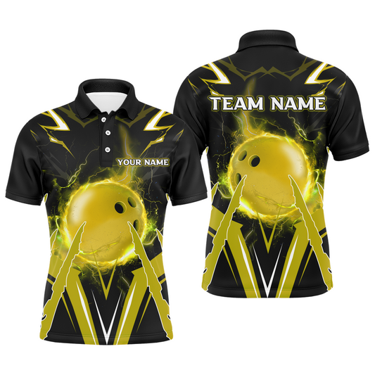 Personalized Bowling Team Shirts for Men Polo Short Sleeves Bowling Multicolor QZT455