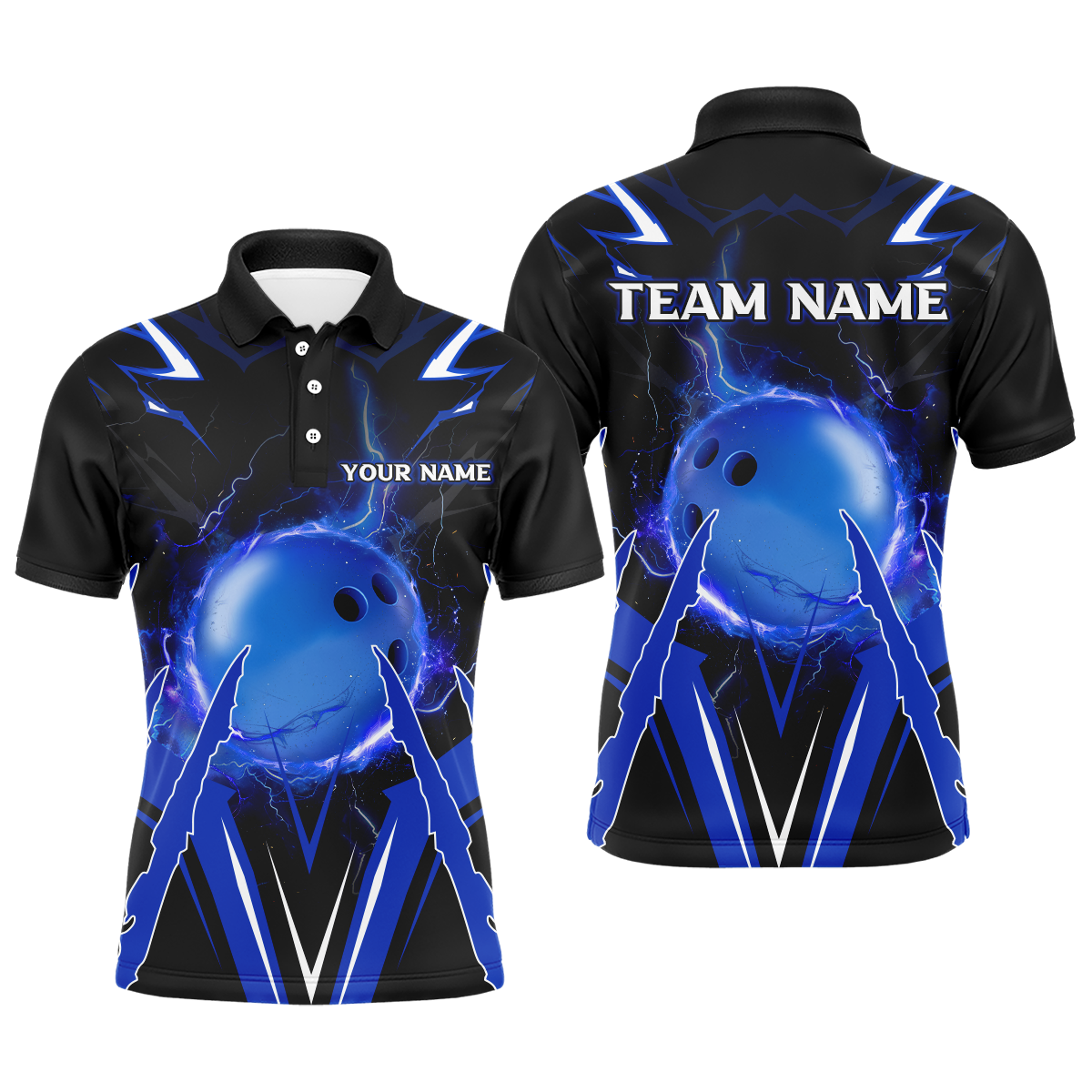 Personalized Bowling Team Shirts for Men Polo Short Sleeves Bowling Multicolor QZT455