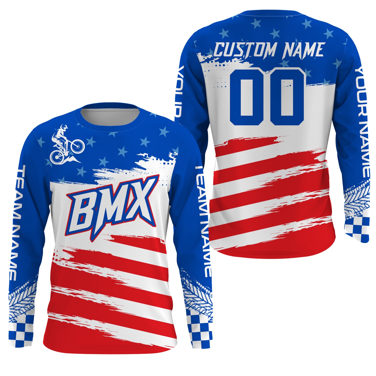 American Bicycle Jersey UPF30+ Patriotic BMX Racing Off-Road Adult&Kid BMX Life Jersey| LUT09