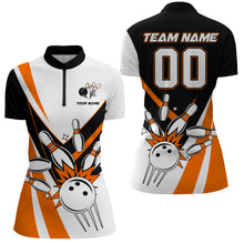 Load image into Gallery viewer, Bowling Quarter-Zip Shirt for Women Custom Bowling Team Shirt Bowlers Jersey QZT15