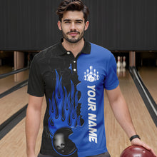 Load image into Gallery viewer, Blue Flame Bowling Polo Shirts Men &amp; Women Custom Bowling Team League Jerseys BDT471