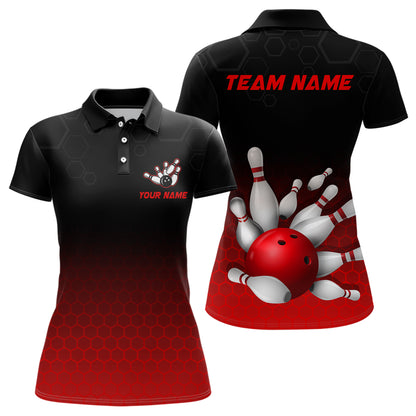 Personalized Red Bowling Shirt for Men & Women Bowling Team Jersey Bowling Polo BDT555