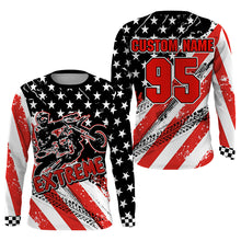 Load image into Gallery viewer, Custom Motocross Jersey Kid Men UPF30+ American Flag Dirt Bike Shirt MX Racing Off-Road Motorcycle PDT623