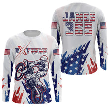 Load image into Gallery viewer, Custom American Flag Motocross Jersey UPF30+ Women Men Kid Dirt Bike Off-Road Shirt MX Long Sleeve PDT709