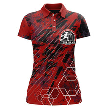 Load image into Gallery viewer, Custom Black&amp;Red Bowling Shirt For Women Personalized Bowling Team Jersey Bowling Polo Shirt BDT323