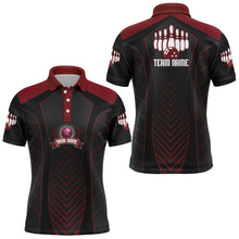 Load image into Gallery viewer, Bowling Polo Shirt For Men Custom Name Bowling Jersey Vintage Bowling Team Shirt BDT266
