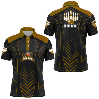 Bowling Polo Shirt For Men Custom Name Bowling Jersey Vintage Bowling Team Shirt BDT266