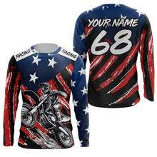 Load image into Gallery viewer, American Flag MX Jersey Custom UPF30+ Adult&amp;Youth Dirt Bike Off-Road Shirt Motorcycle Long Sleeve PDT702