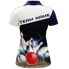 Load image into Gallery viewer, Navy Bowling Polo Shirt Women Personalized 3D Bowling Jersey Team League Bowling Shirt BDT283