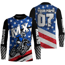 Load image into Gallery viewer, Custom Motocross Jersey Kid Men Women UPF30+ American Flag Dirt Bike Shirt MX Off-Road Motorcycle PDT622