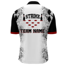 Load image into Gallery viewer, Personalized Bowling Quarter-Zip Shirt for Men Strike Bowling Jersey Team White Bowling Shirt BDT256
