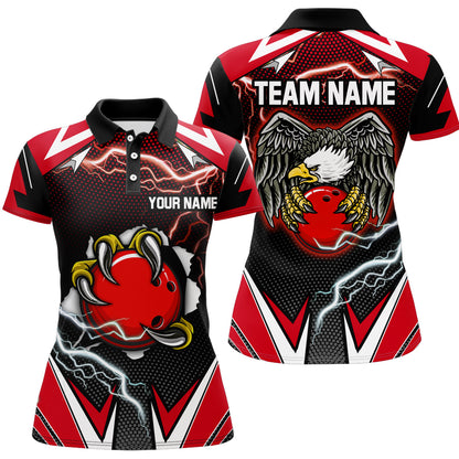 Custom Eagle Bowling Shirts for Men & Women Polo Bowling Team Jerseys Red BDT468