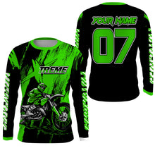 Load image into Gallery viewer, Custom Dirt Bike Jersey Men Women Kid UPF30+ Green Motocross Off-Road Jersey MX Riding Shirt PDT666