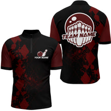 Load image into Gallery viewer, Bowling Quarter-Zip Shirts For Men Bowling Team League Jersey Custom Bowling Shirt BDT218