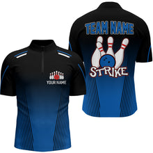 Load image into Gallery viewer, Strike Bowling Shirts For Men Custom Bowling Quarter-Zip Shirts Team Bowling Jerseys BDT346