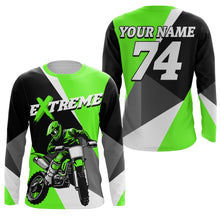 Load image into Gallery viewer, Kid Men Women Dirt Bike Jersey Green Upf30+ Custom Motocross Shirt Motorcycle Racing PDT676