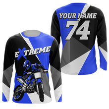 Load image into Gallery viewer, Kid Men Women Dirt Bike Jersey Blue Upf30+ Custom Motocross Shirt Motorcycle Racing PDT676
