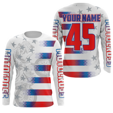 Load image into Gallery viewer, Adult&amp;Kid Motocross Jersey Personalized UPF30+ American Flag Dirt Bike Off-Road Shirt MX Motorcycle PDT704