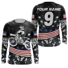 Load image into Gallery viewer, Camo Dirt Bike Jersey Kid Men Women Custom UPF30+ American Flag Motocross Shirts Motorcycle Riding PDT708