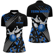 Load image into Gallery viewer, Custom Bowling Jerseys Men Women Bowling Shirt Blue Camo Bowling Team Shirt Quarter-Zip BDT595