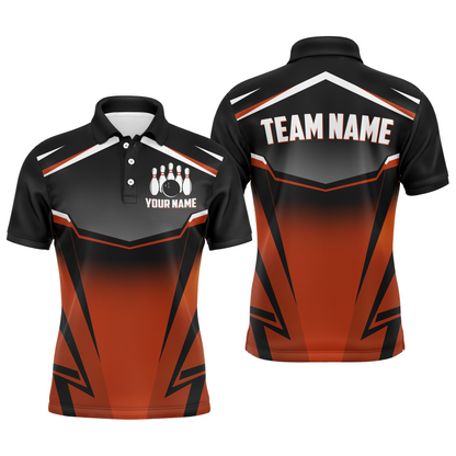 Custom Bowling Shirts Men & Women Orange Bowling Team Jersey Unisex Polo Bowling Uniform BDT530