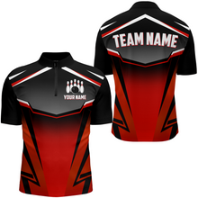 Load image into Gallery viewer, Custom Bowling Shirts Men &amp; Women Red Bowling Team Jersey Unisex 1/4 Zip Bowling Uniform BDT530